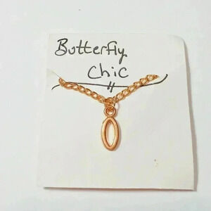 New Artisan Dainty Gold Oval Minimalist Pendant Necklace